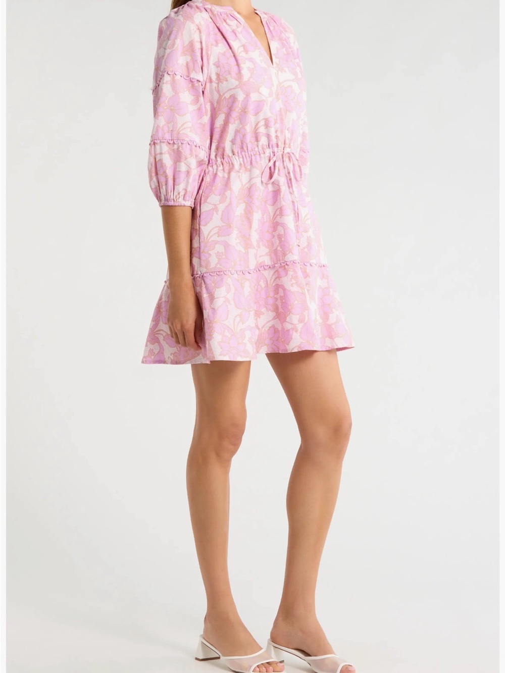 Sugarlips Pink Floral Tie-Waist Mini Dress - Picture 3 of 10
